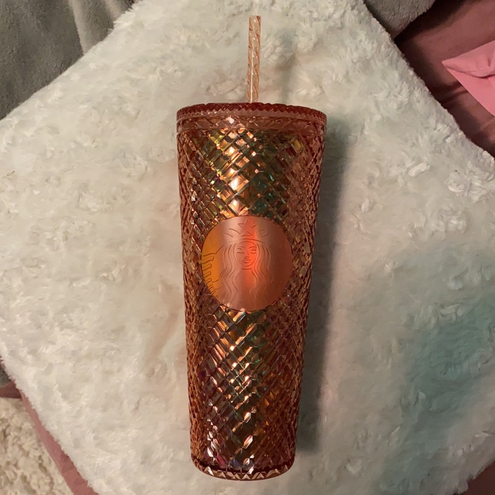 STARBUCKS 2021 HOLIDAY ROSE GOLD JEWELED VENTI TUMBLER